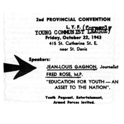 Young Communist League (L.Y.F.) Jean-Louis Gagnon